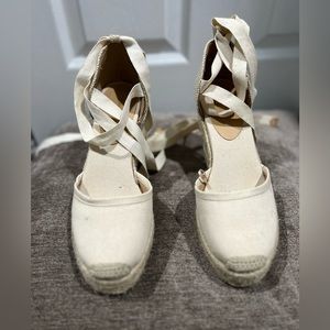 Beige Espadrille Wedges